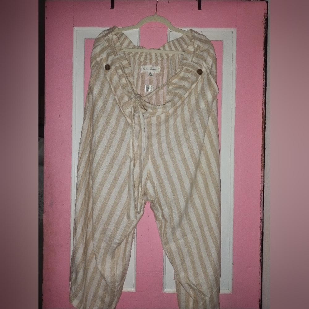 French Laundry Striped Jumpsuit in Cream and Tan